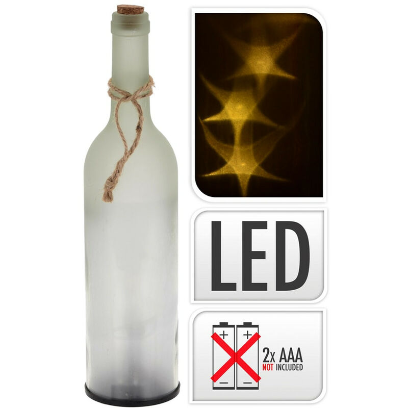 foto del prodotto edm ultime unit bottiglia decorativa a led da 29 cm, batterie 3xaaa non incluse