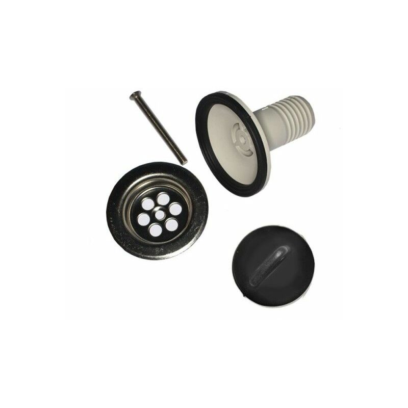 foto del prodotto edm valvola per lavello 30mm realizzata in pvc bianco e nero