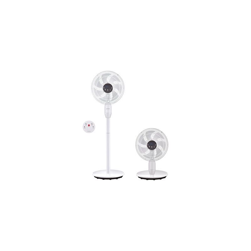 foto del prodotto edm ventilatore a piantana haripal motore dc 25w 35cm con 3 altezze regolabili, bianco