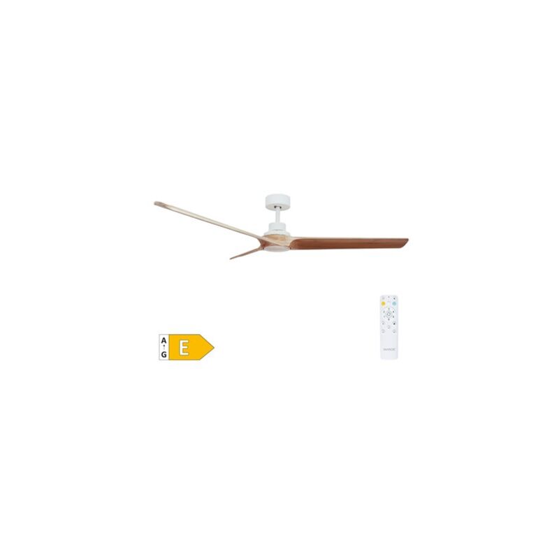 foto del prodotto edm ventilatore da soffitto fratello con luce led dimmerabile e telecomando 38w 3cct 1534lm bianco e effetto legno