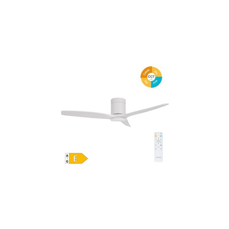 foto del prodotto edm ventilatore da soffitto intelligente kasama con luce led dimmerabile e telecomando 40w 3cct 1534lm bianco