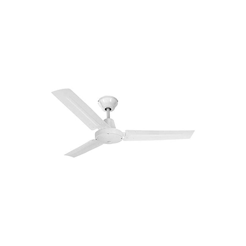 foto del prodotto edm ventilatore da soffitto modello industriale white potenza 60w pale 140cm con comando a parete