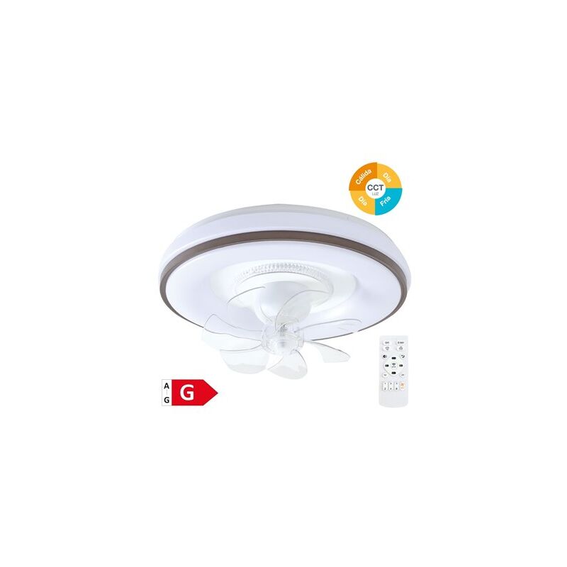 foto del prodotto edm ventilatore da soffitto rotante aversa con luce led dimmerabile e telecomando 36w 3cct 2235lm bianco