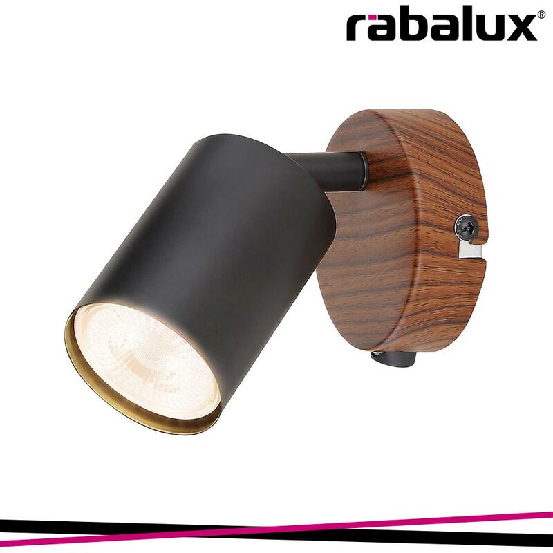 foto del prodotto edmund indoor metal spot lamp 1xgu10 black/ oak