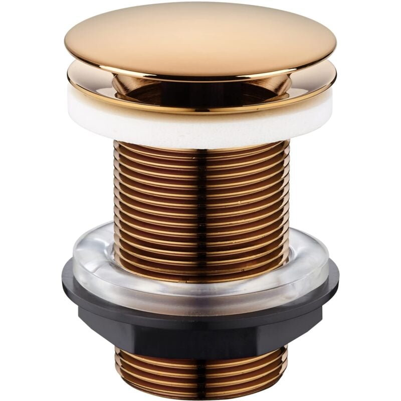 foto del prodotto edouard rousseau piletta per lavabo a scorrimento libra, diametro 63 mm, certificato nf, senza trop pieno, standard, finitura rosa oro
