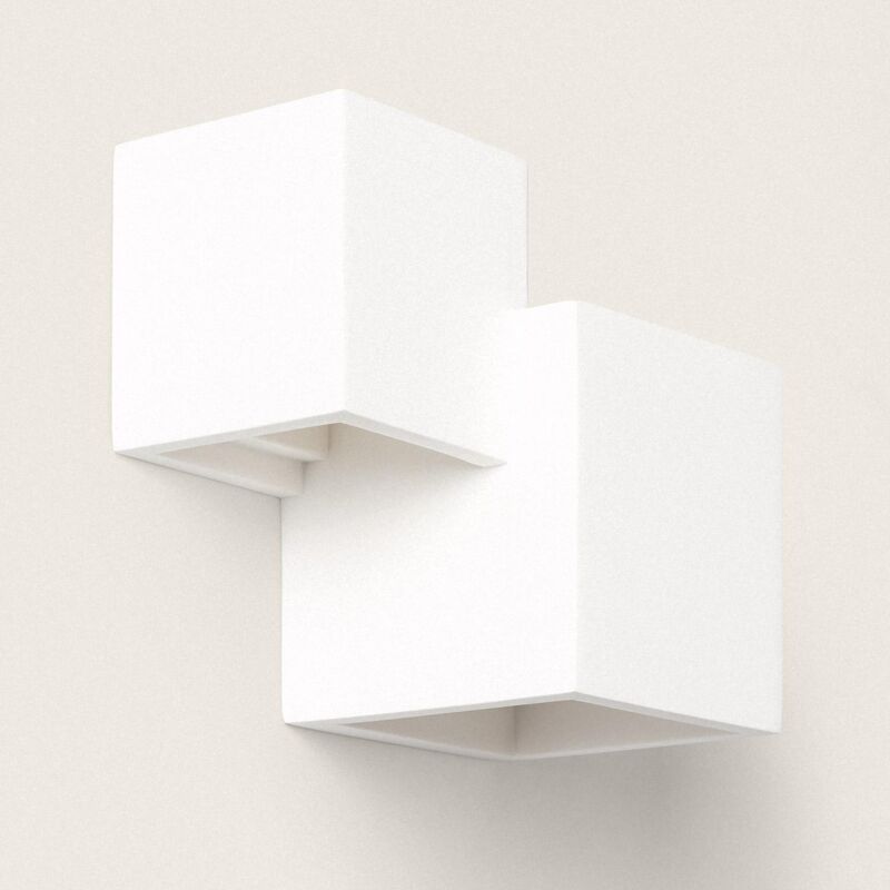 foto del prodotto efectoled applique da parete gesso dupmy duo bianco