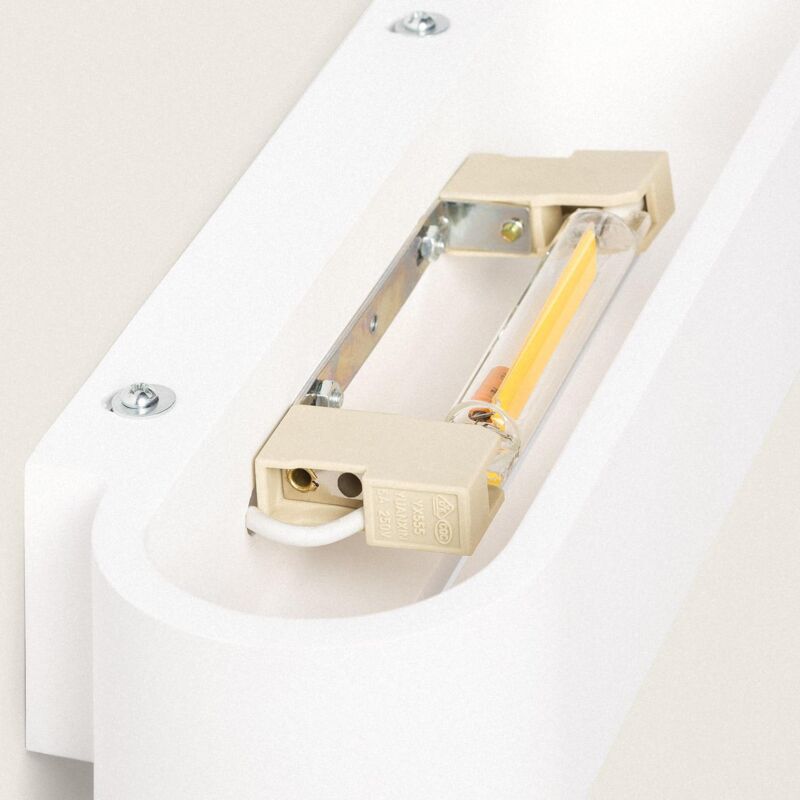 foto del prodotto efectoled applique da parete gesso illuminazione doppia luce lonjong bianco