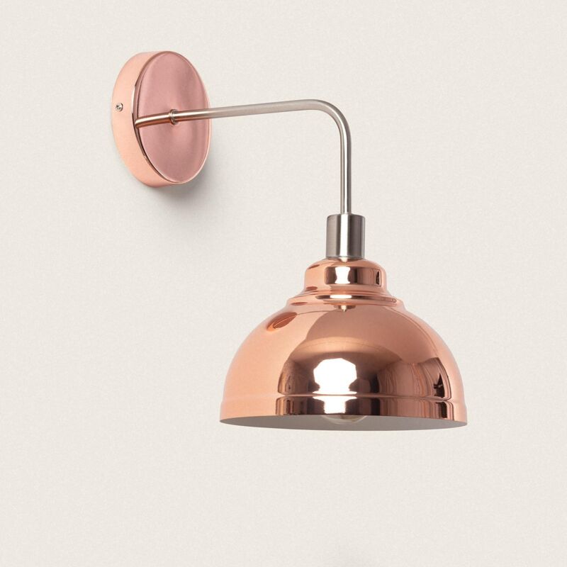 foto del prodotto efectoled applique da parete metallo 1 faretto per lampadina e14 saloon ottone