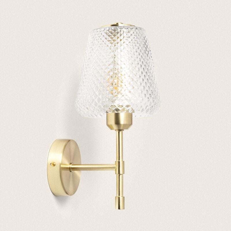 foto del prodotto efectoled applique da parete metallo e vetro stiklu oro