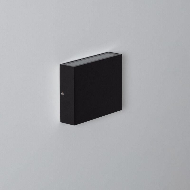 foto del prodotto efectoled applique da parete per esterno led 6w doppia luce quadrato nero kaysa 2700k bianco caldo
