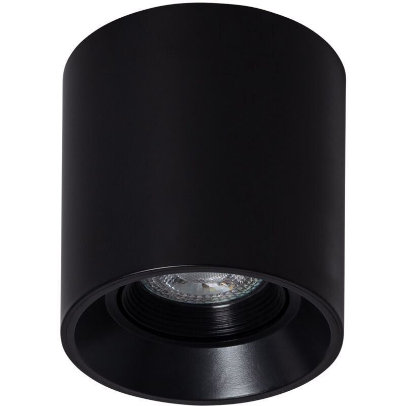 foto del prodotto efectoled applique da soffitto circolare nero con lampadina gu10 space bianco caldo 2700k