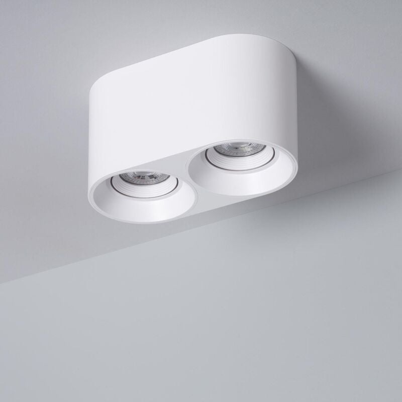 foto del prodotto efectoled applique da soffitto con lampadina gu10 doppia bianco space bianco freddo 6000k