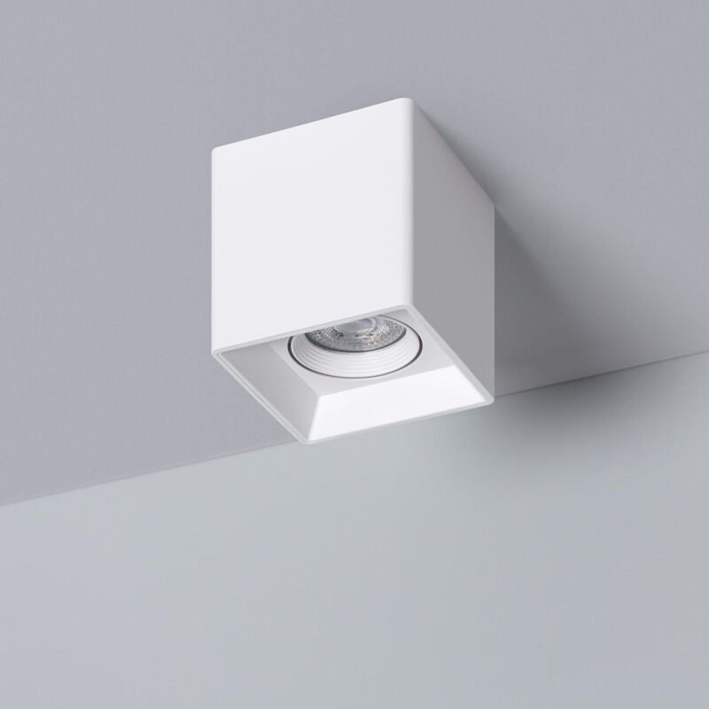 foto del prodotto efectoled applique da soffitto quadrata bianco con lampadina gu10 space bianco caldo 2700k