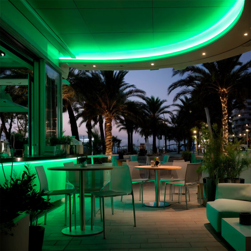 foto del prodotto efectoled bobina 50m striscia led neon regolabile 220v verde circolare 360 9w m ip67 taglio 100cm verde