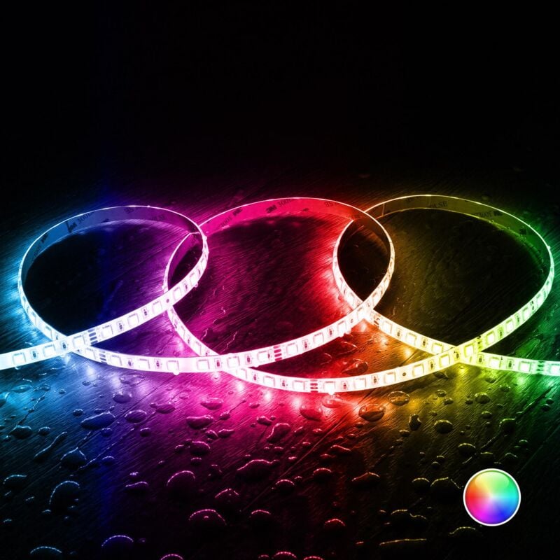 foto del prodotto efectoled bobina 5m striscia led 24v rgb smd 60 led m 10w m larga 10mm ip65 taglio 10cm rgb