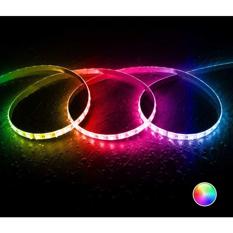 foto del prodotto efectoled - bobina 5m striscia led 24v rgbw smd 60led m 12w m larga 12mm ip65 taglio 10cm rgbw
