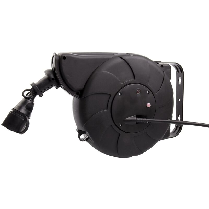 foto del prodotto efectoled bobina cavo riavvolgibile automatico 11m 2m ip44 per parete nero