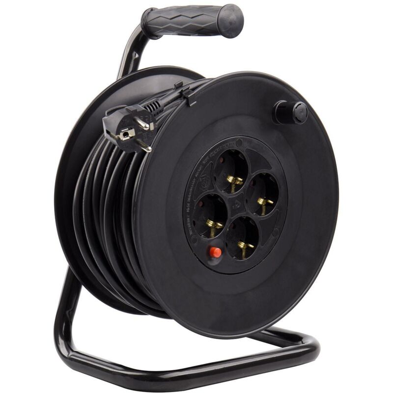 foto del prodotto efectoled bobina prolunga cavo 50m 3x1,5mm con sistema anti twist nero