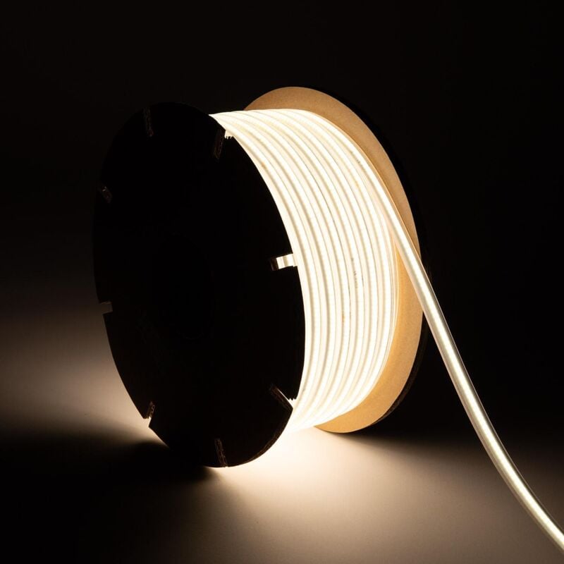 foto del prodotto efectoled bobina striscia led regolabile 220v cob 320 led m 720 lm m cri90 larghezza 12mm 50m ip65 bianco naturale 4000k