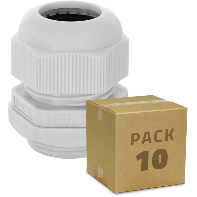 foto del prodotto efectoled box da 10 unit pressacavi in nylon ip68 varie misure pg21