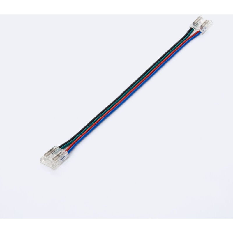 foto del prodotto efectoled connettore hippo doppio con cavo per striscia led rgb rgbic cob 24v dc larga 10mm ip20 10 mm