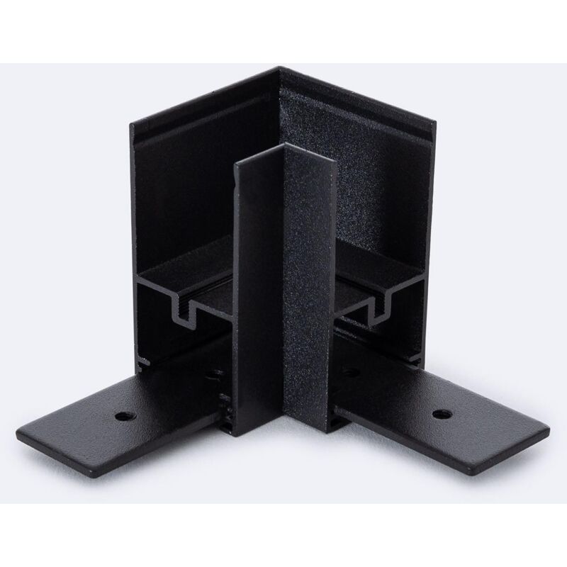 foto del prodotto efectoled connettore tipo l orizzontale per binario magnetico monofase 25mm super slim superficie 48v nero