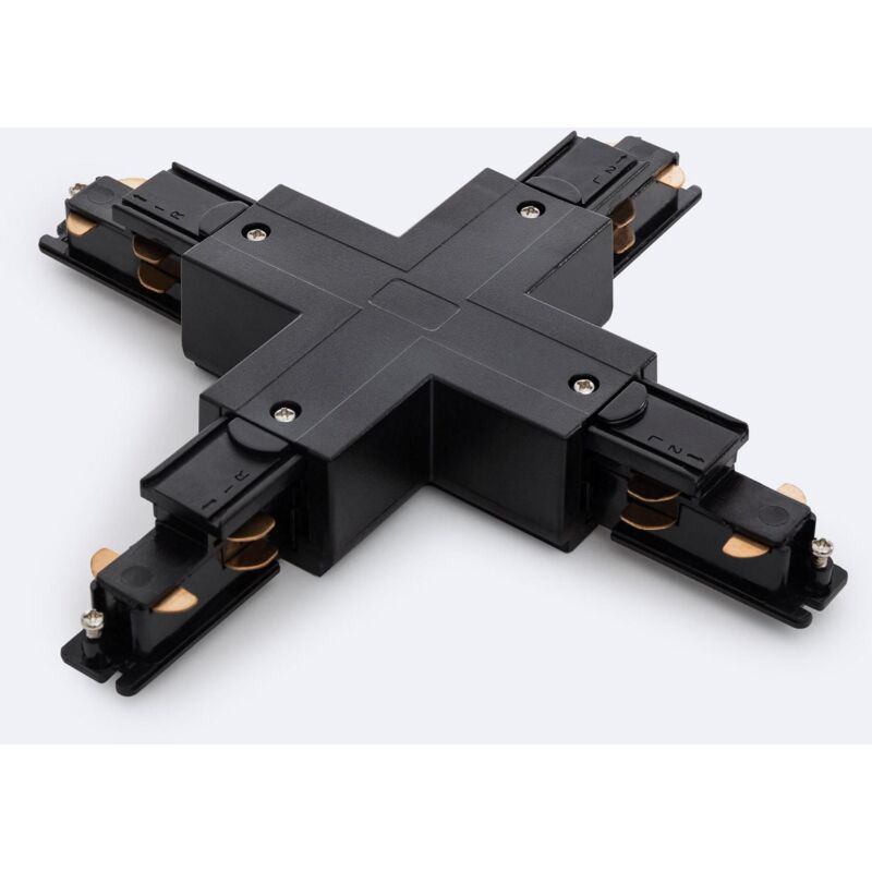 foto del prodotto efectoled connettore tipo x per binario trifase dali track nero