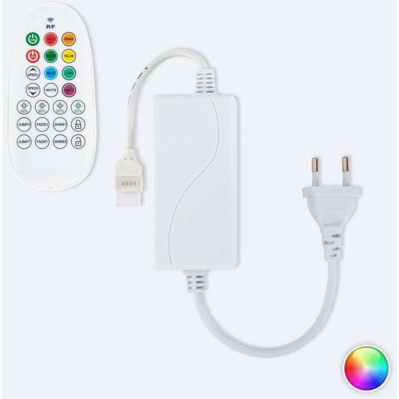 foto del prodotto efectoled controller per strisce led rgb 220v ac smd silicone flex con telecomando rf bianco
