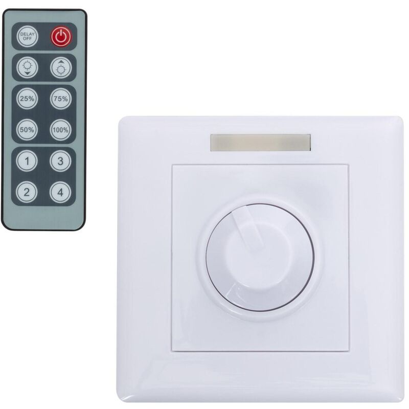 foto del prodotto efectoled controller regolatore a parete per striscia led monocolore 12 24v dc con telecomando ir monocolore