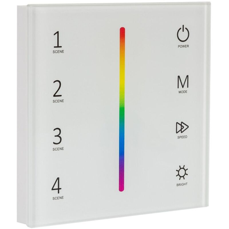 foto del prodotto efectoled controller regolatore da parete touch per striscia led rgb 12 24v dc rf rgb