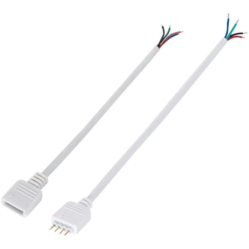 foto del prodotto efectoled coppia connettore femmina maschio controller striscia led 12v rgb bianco