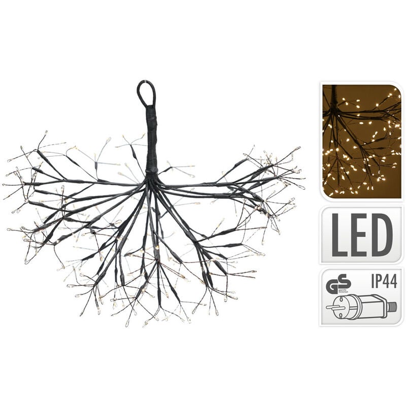 foto del prodotto efectoled decorazione pendente a sfera dimensione 45 cm 464 led luce calda