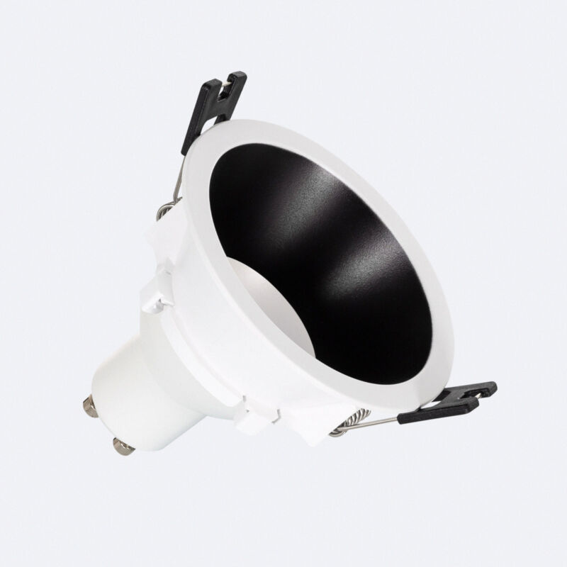 foto del prodotto efectoled downlight conico gu10 6w pc foro 75mm nero bianco caldo no flicker 3000k