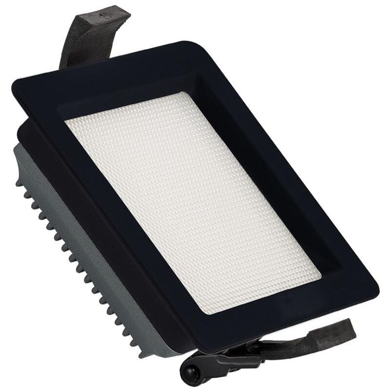 foto del prodotto efectoled downlight led 10w quadrato aero 130 lm w microprismatico lifud foro 85x85 mm nero bianco caldo 3000k