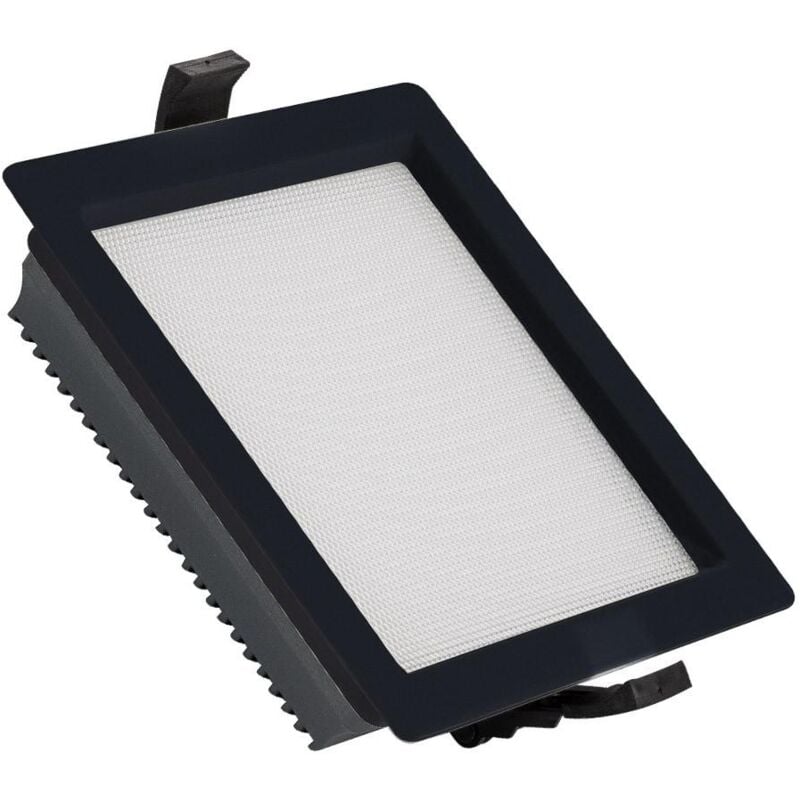 foto del prodotto efectoled downlight led 15w quadrato aero 130 lm w microprismatico lifud foro 135x135 mm nero bianco caldo 3000k