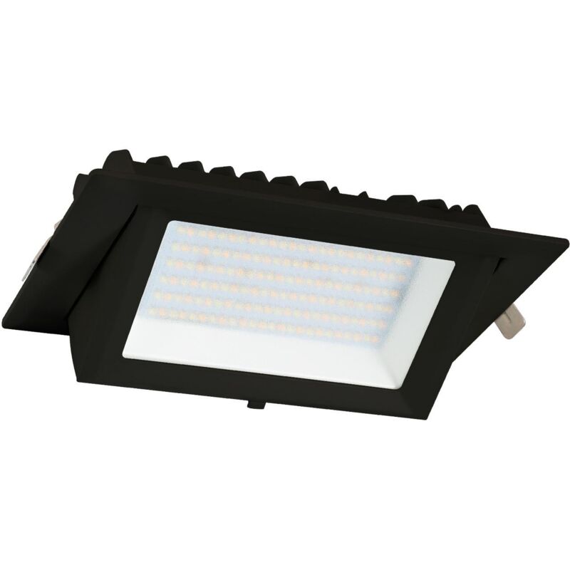 foto del prodotto efectoled downlight led 20w rettangolare orientabile 130lm w foro 210x125 mm nero bianco caldo 3000k