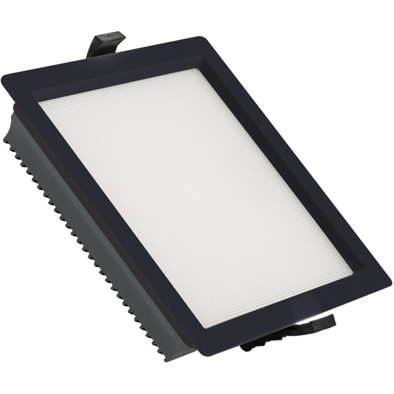 foto del prodotto efectoled downlight led 25w quadrato aero 130 lm w microprismatico lifud foro 165x165 mm nero bianco caldo 3000k