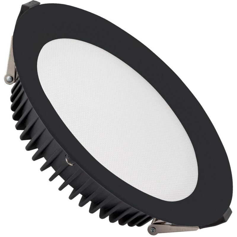 foto del prodotto efectoled downlight led 30w circolare aero 130 lm w microprismatico lifud foro 200 mm nero bianco caldo 3000k