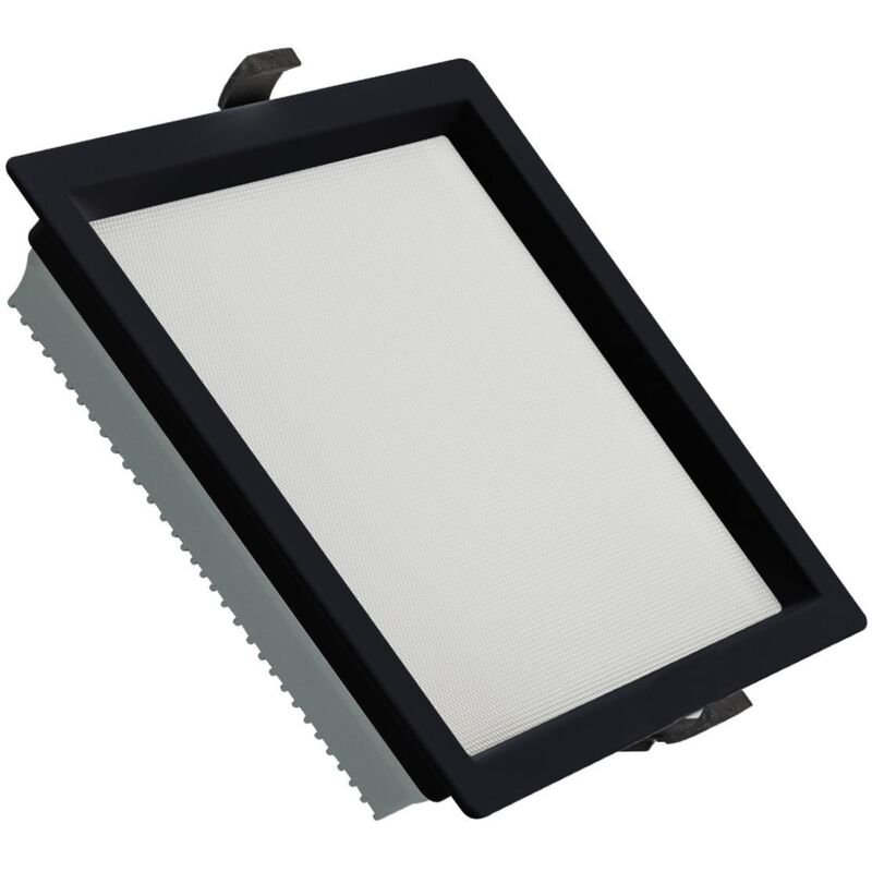 foto del prodotto efectoled downlight led 40w quadrato aero 130 lm w microprismatico lifud foro 210x210 mm nero bianco freddo 6000k