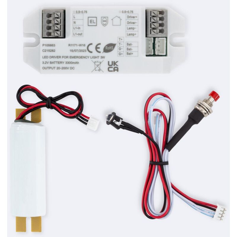 foto del prodotto efectoled driver con batteria per apparecchi di emergenza led 20 200v dc 3w 3 w