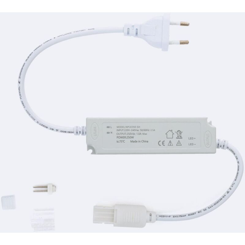 foto del prodotto efectoled driver flicker free per striscia led senza raddrizzatore 220v ac smd ip65 larghezza 12mm 250 w
