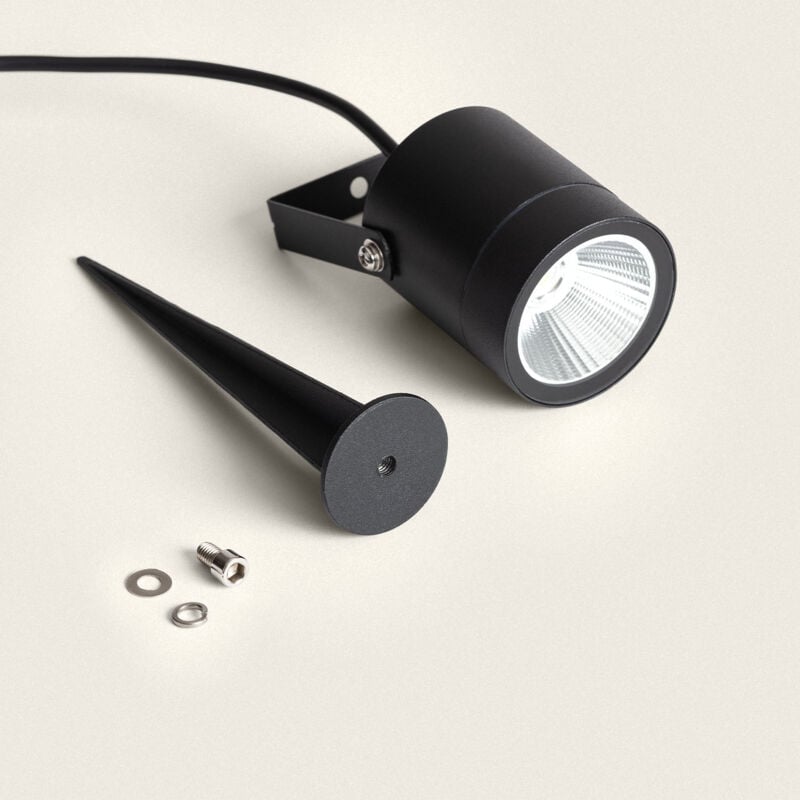 foto del prodotto efectoled faretto da esterno led 3w con picchetto fern easyfit 12v nero
