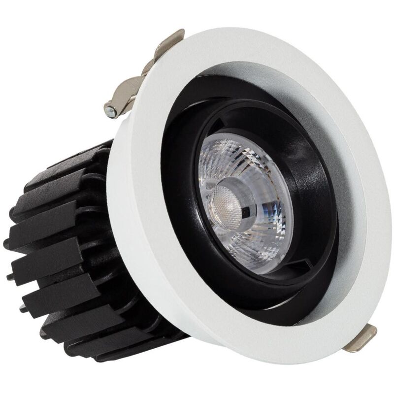 foto del prodotto efectoled faretto downlight led 12w cob orientabile 360 circolare foro 100mm cri90 expert color no flicker bianco freddo no flicker 6000k
