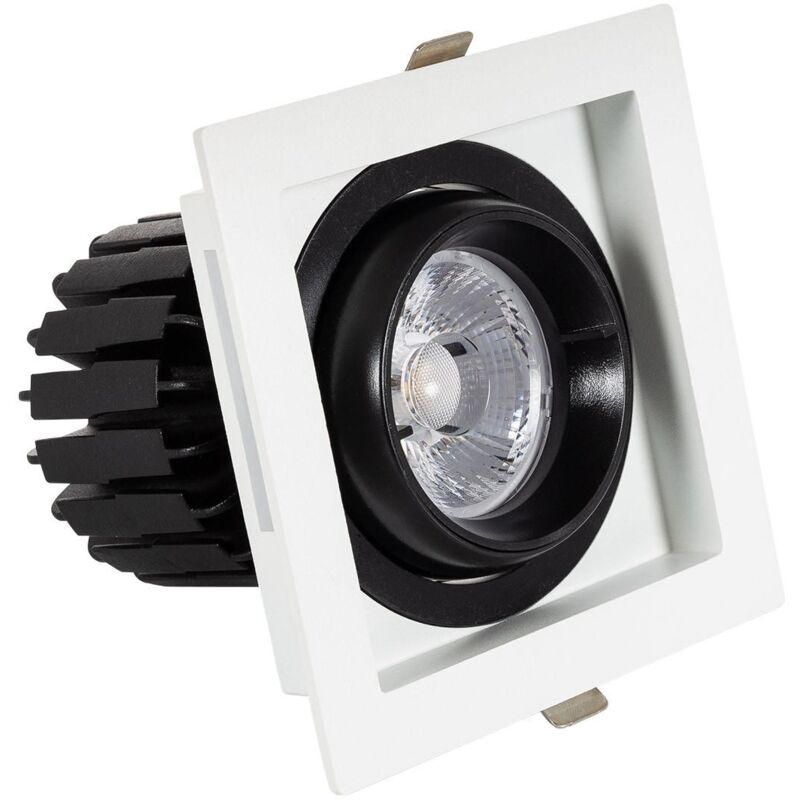foto del prodotto efectoled faretto downlight led 12w cob orientabile 360 quadrato foro 100x100mm cri90 expert color no flicker bianco caldo no flicker 3000k