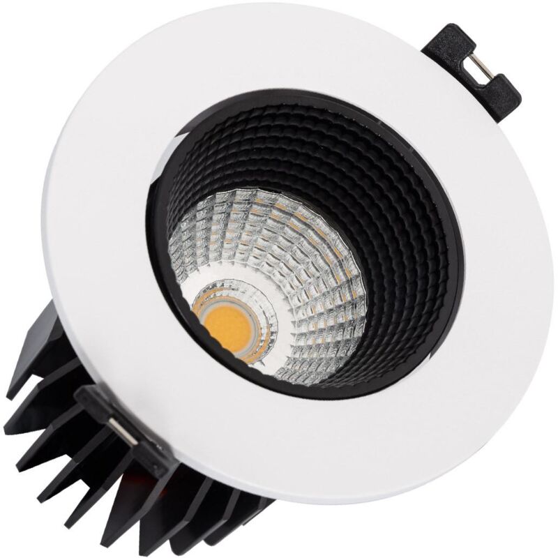 foto del prodotto efectoled faretto downlight led 15w circolare lifud foro 75 mm bianco nero bianco caldo 3000k