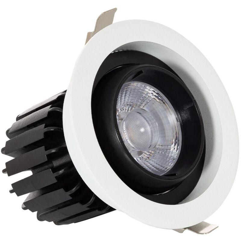 foto del prodotto efectoled faretto downlight led 18w cob orientabile 360 circolare foro 115mm cri90 expert color no flicker bianco naturale no flicker 4000k