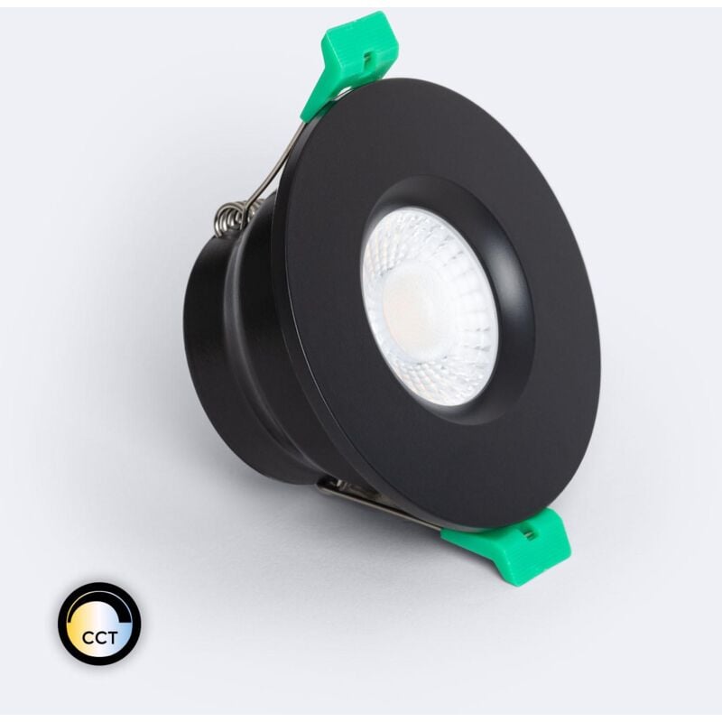 foto del prodotto efectoled faretto downlight led 5 8w circolare ignifugo regolabile ip65 foro 65 mm design nero selezionabile naturale freddo 