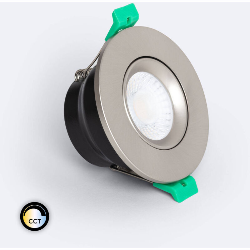 foto del prodotto efectoled faretto downlight led 5 8w circolare ignifugo regolabile ip65 foro 65 mm design orientabile argento selezionabile naturale freddo 