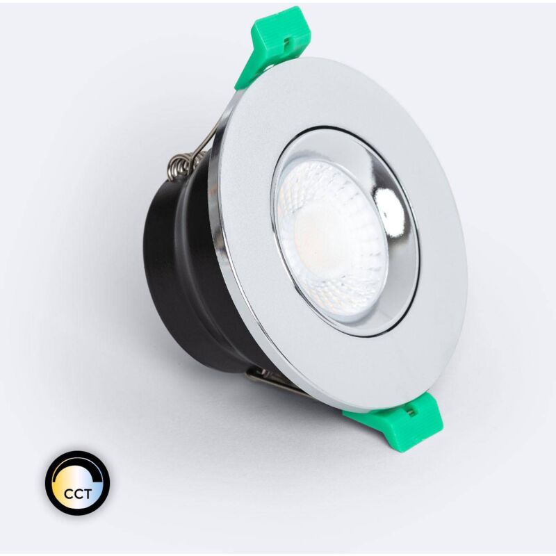 foto del prodotto efectoled faretto downlight led 5 8w circolare ignifugo regolabile ip65 foro 65 mm design orientabile cromato selezionabile naturale freddo 