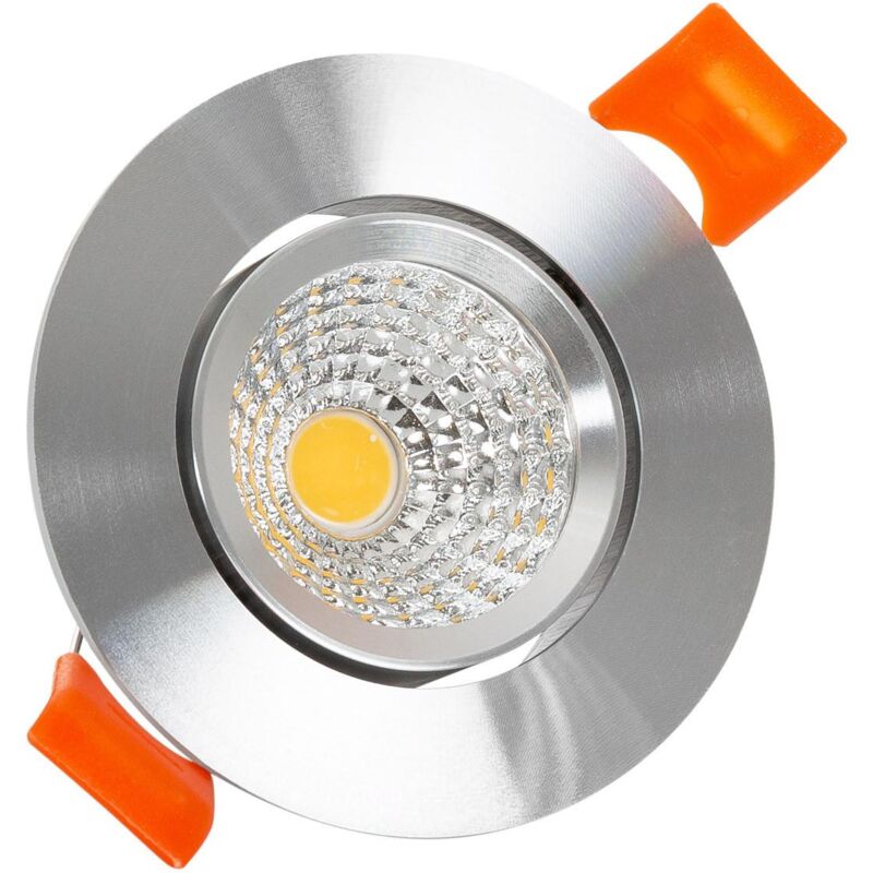 foto del prodotto efectoled faretto downlight led 5w circolare cob cri90 foro 55 mm argento bianco naturale no flicker 4000k